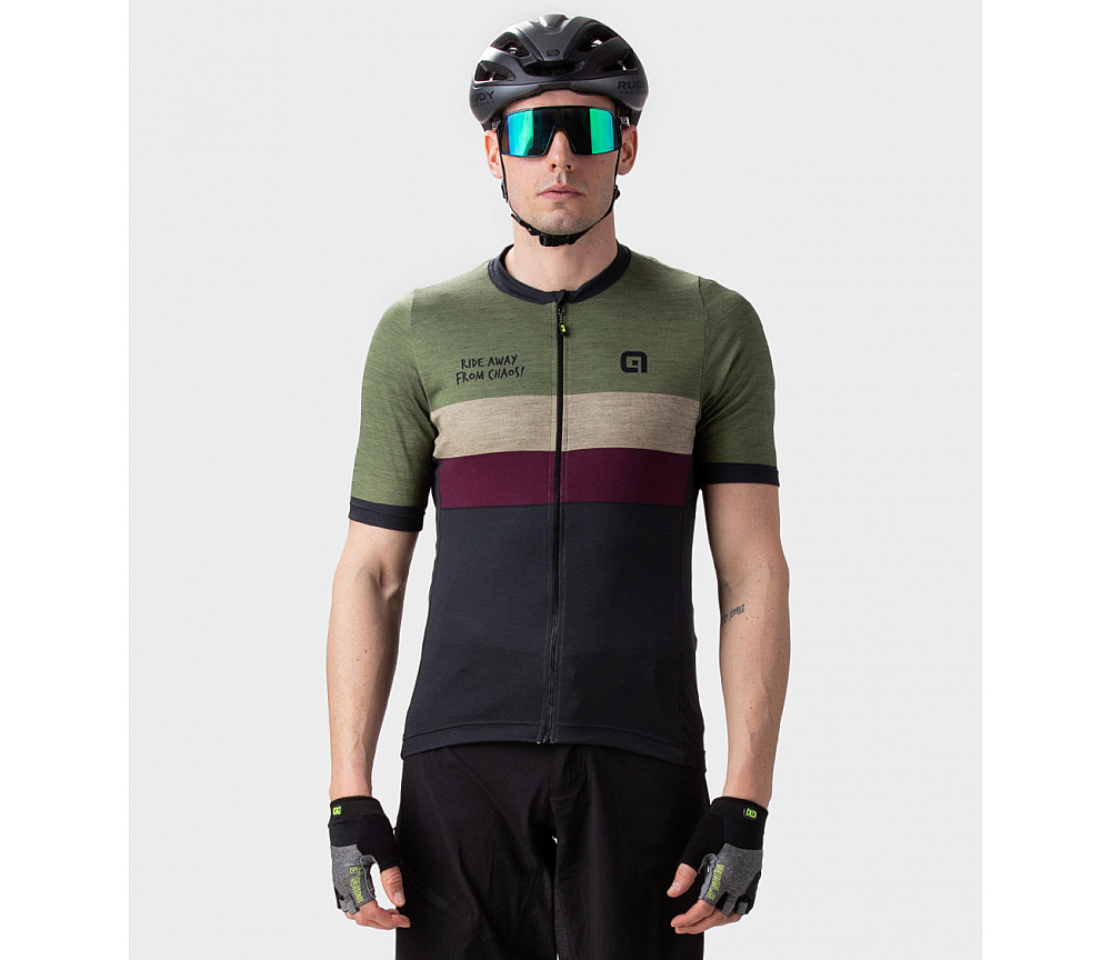 Ale Веломайка мужская MAGLIA MC / SS JERSEY CHAOS OFF ROAD - GRAVEL VERDE/GREEN